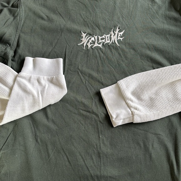 Green Men's Welcome long Sleeve tee size M - Picture 5 of 8